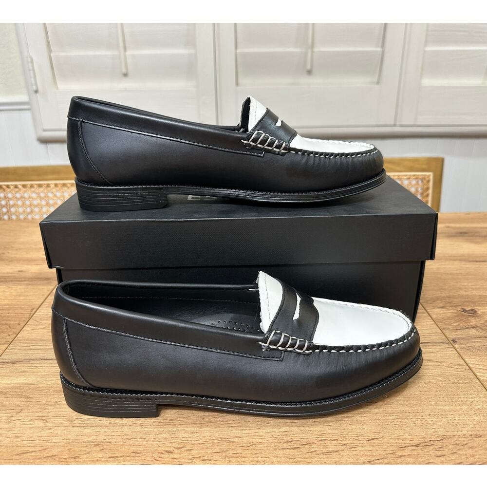 G.H.BASS & CO. Women's Whitney Easy Weejuns® Loafers Black White Leather 9.5 NIB - Picture 3 of 15